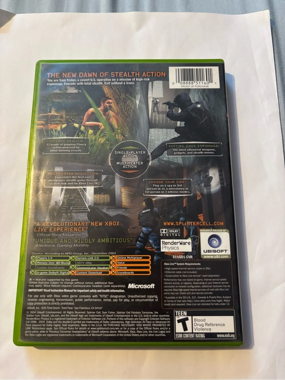 Xbox Splinter Cell: Pandora Tomorrow - CIB